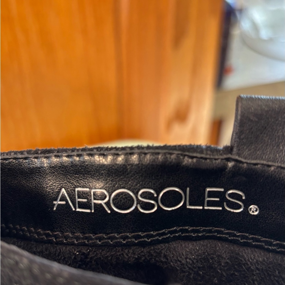 Aerosoles Outrider strap buckle Riding boots Black short booties shoes - Picture 10 of 12